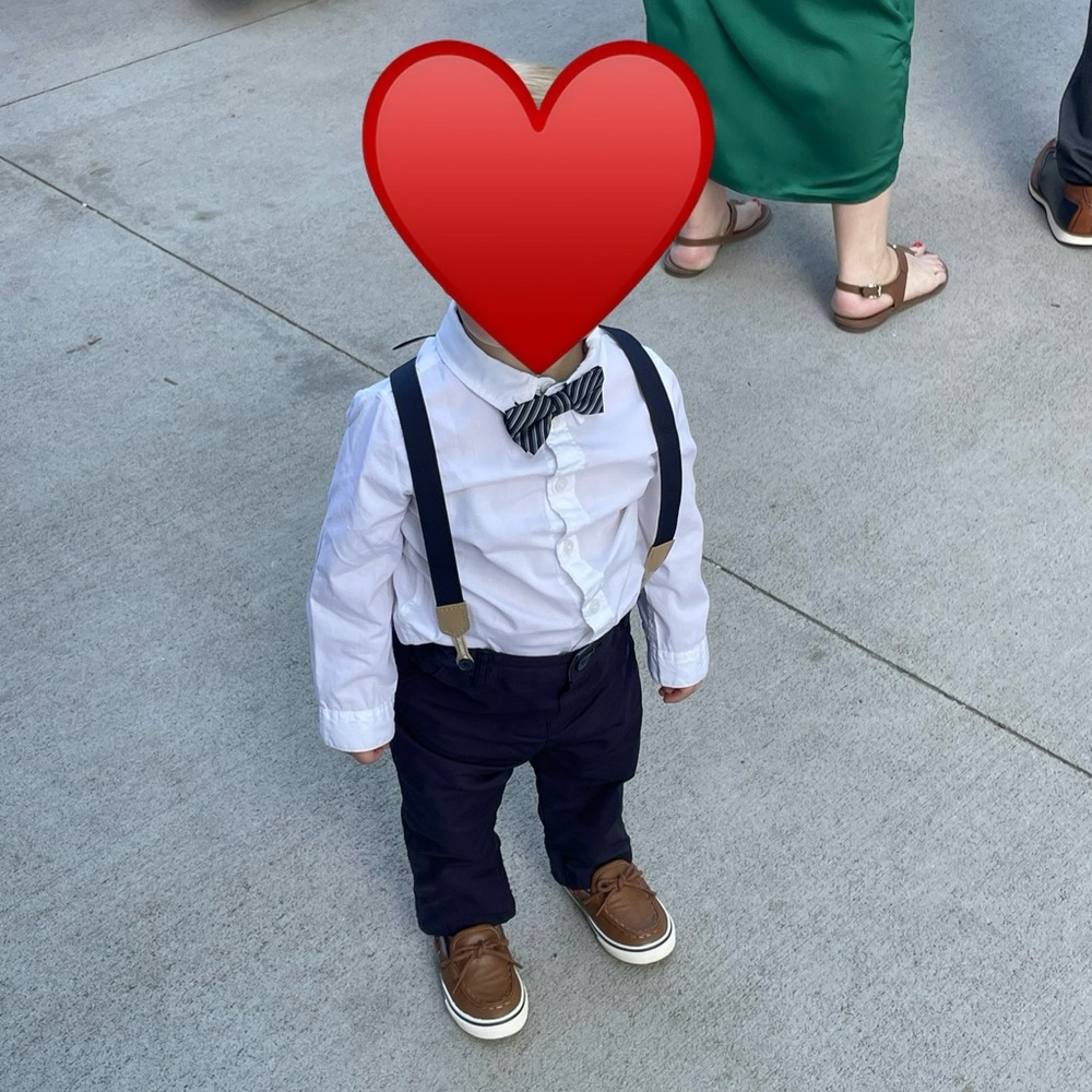H&M Toddler 4-Piece Dressy Set with Adjustable Suspenders and Bow Tie